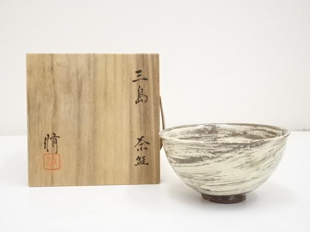 JAPANESE TEA CEREMONY MISHIMA TEA BOWL / CHAWAN 